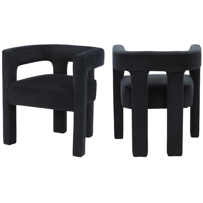 Meridian Athena Black Velvet Dining Chair IMAGE 7