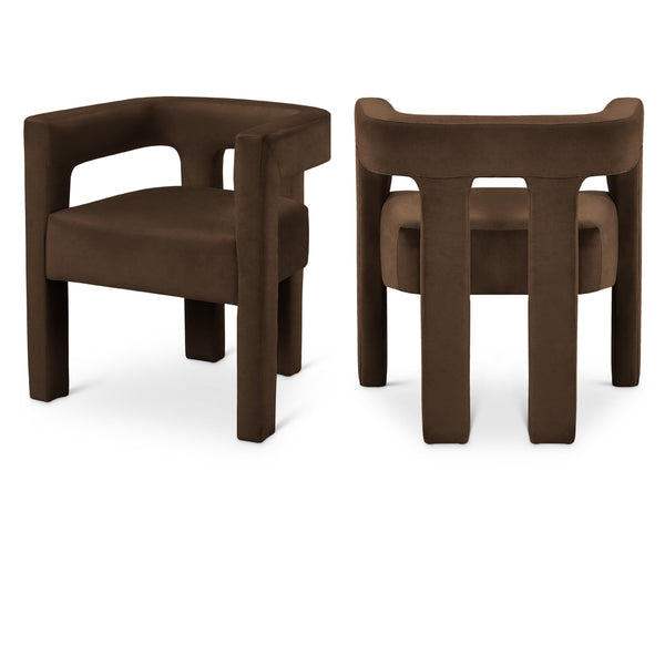 Meridian Athena Brown Velvet Dining Chair IMAGE 1