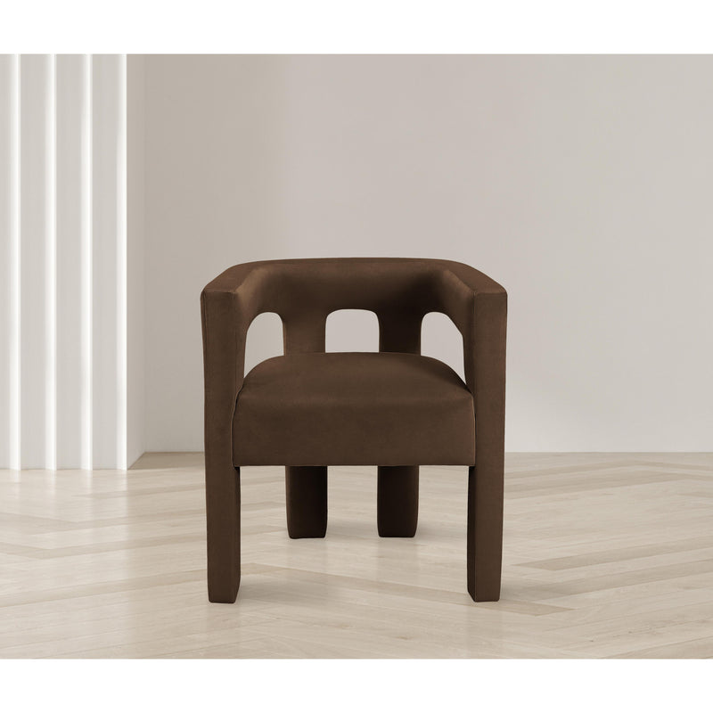 Meridian Athena Brown Velvet Dining Chair IMAGE 2