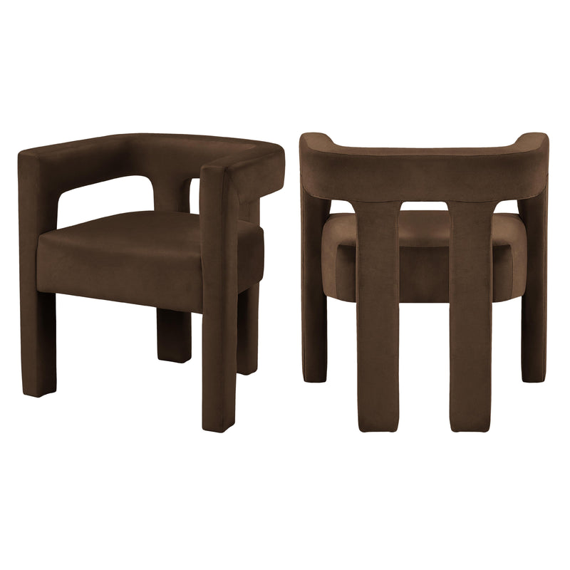 Meridian Athena Brown Velvet Dining Chair IMAGE 7