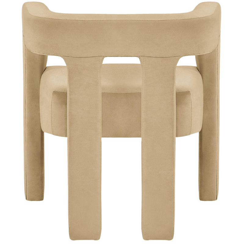 Meridian Athena Camel Velvet Dining Chair IMAGE 3