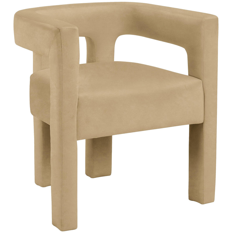 Meridian Athena Camel Velvet Dining Chair IMAGE 4