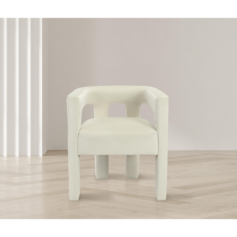 Meridian Athena Cream Velvet Dining Chair IMAGE 2