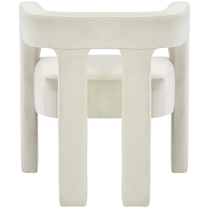 Meridian Athena Cream Velvet Dining Chair IMAGE 3