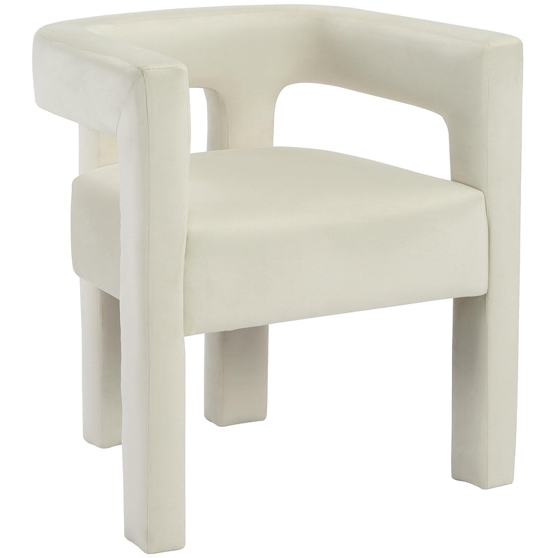 Meridian Athena Cream Velvet Dining Chair IMAGE 4