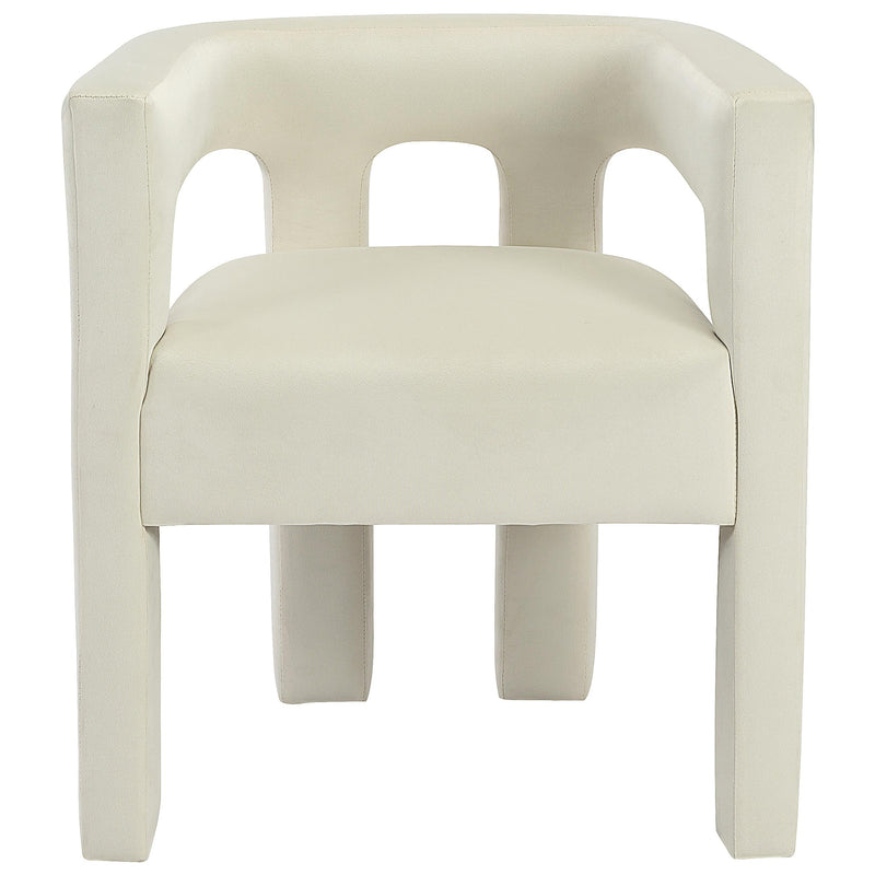 Meridian Athena Cream Velvet Dining Chair IMAGE 5