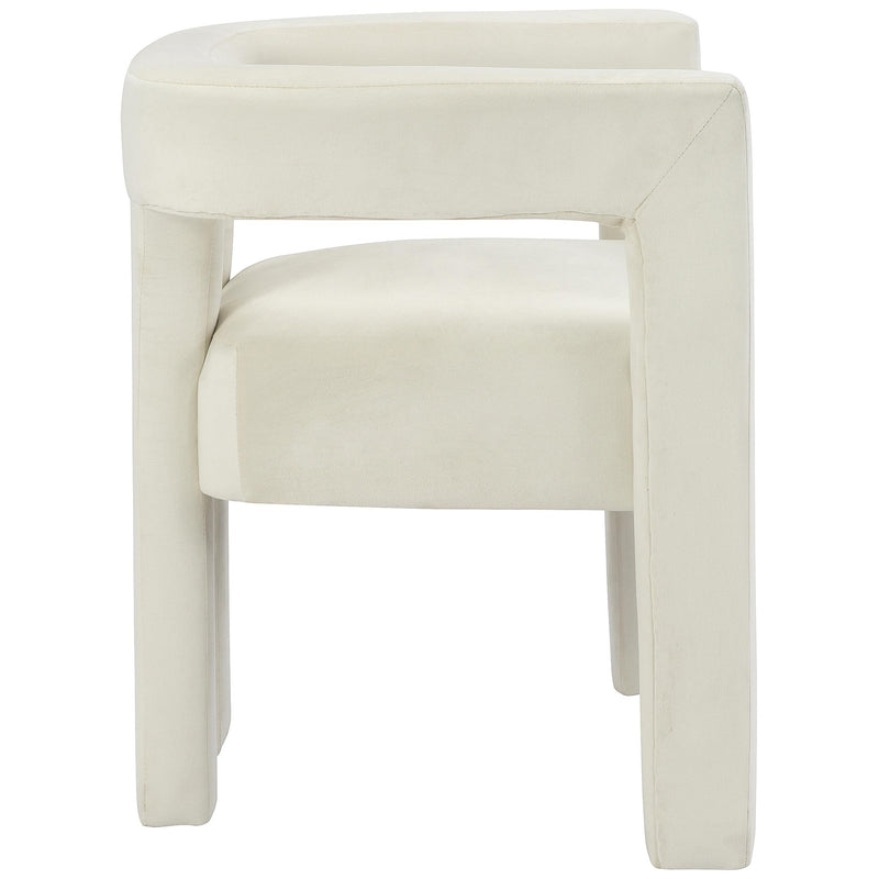 Meridian Athena Cream Velvet Dining Chair IMAGE 6