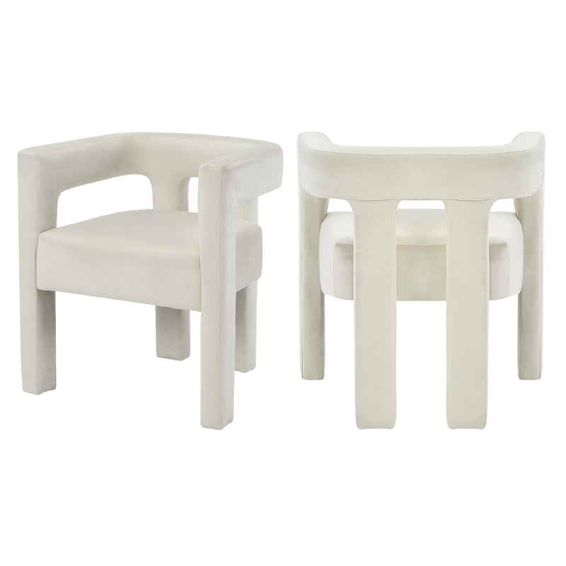 Meridian Athena Cream Velvet Dining Chair IMAGE 7