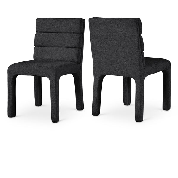 Meridian Kai Black Boucle Fabric Dining Chair IMAGE 1