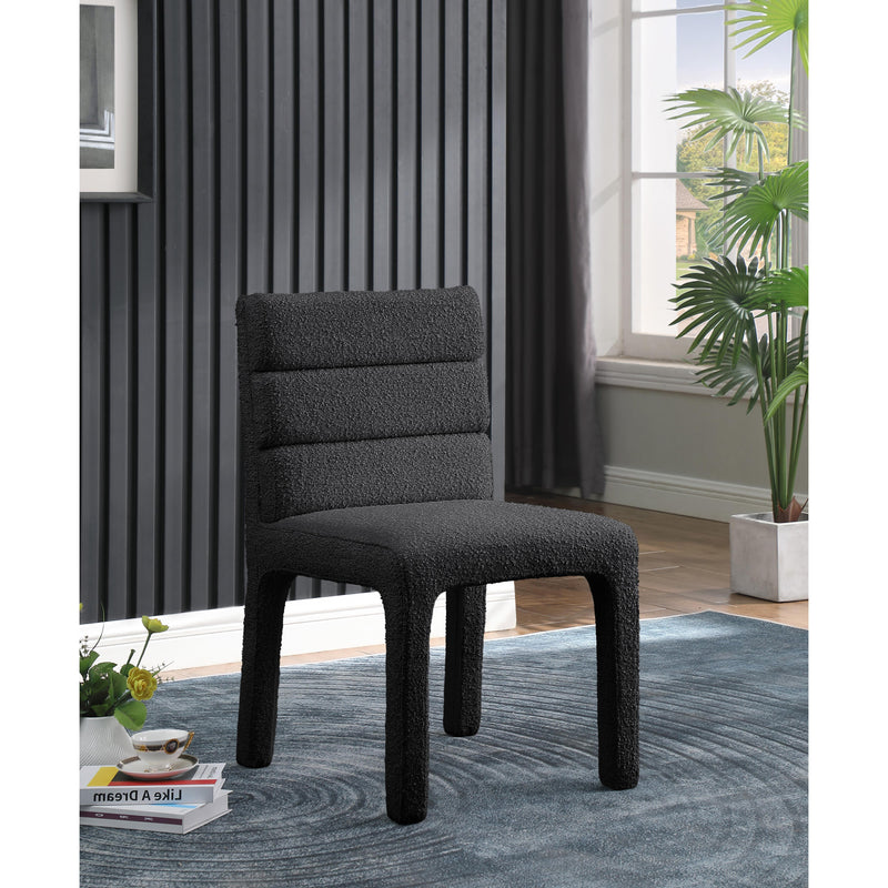 Meridian Kai Black Boucle Fabric Dining Chair IMAGE 8