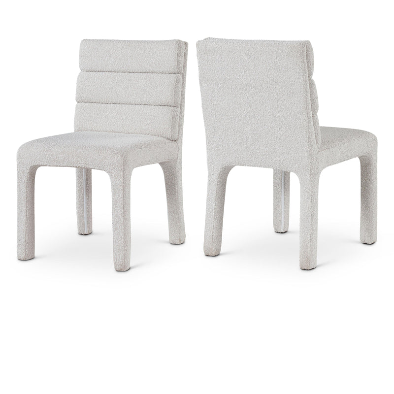 Meridian Kai Cream Boucle Fabric Dining Chair IMAGE 1