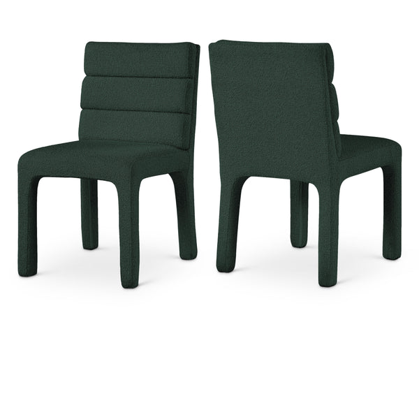 Meridian Kai Green Boucle Fabric Dining Chair IMAGE 1