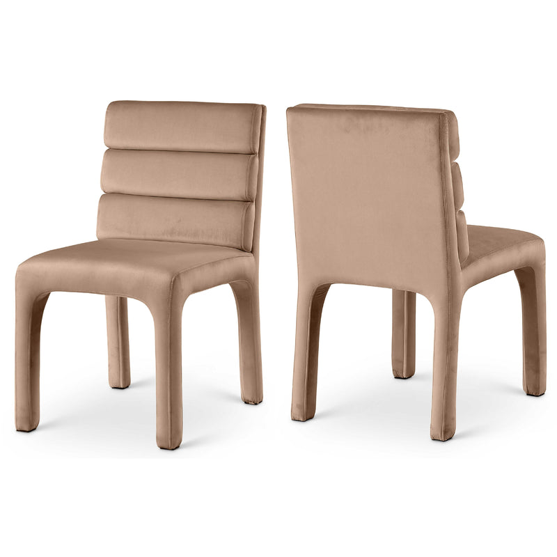 Meridian Kai Beige Velvet Dining Chair IMAGE 1