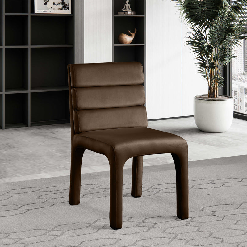 Meridian Kai Brown Velvet Dining Chair IMAGE 8