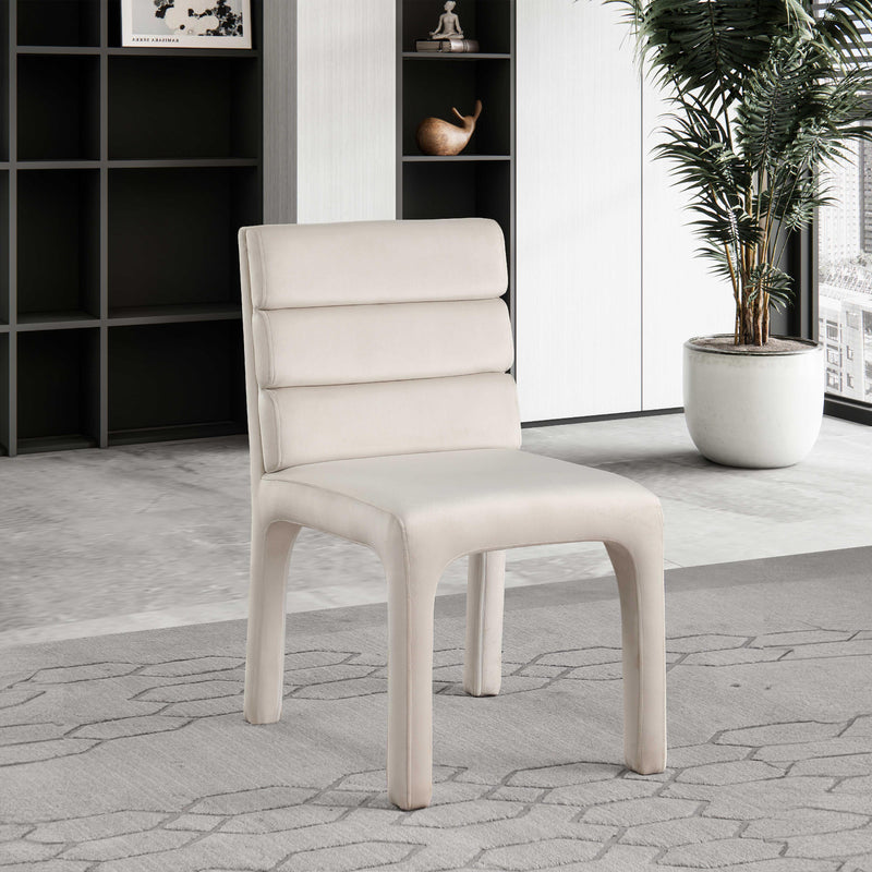 Meridian Kai Cream Velvet Dining Chair IMAGE 8