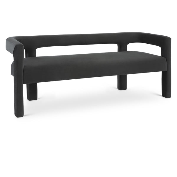 Meridian Athena Black Velvet Bench IMAGE 1