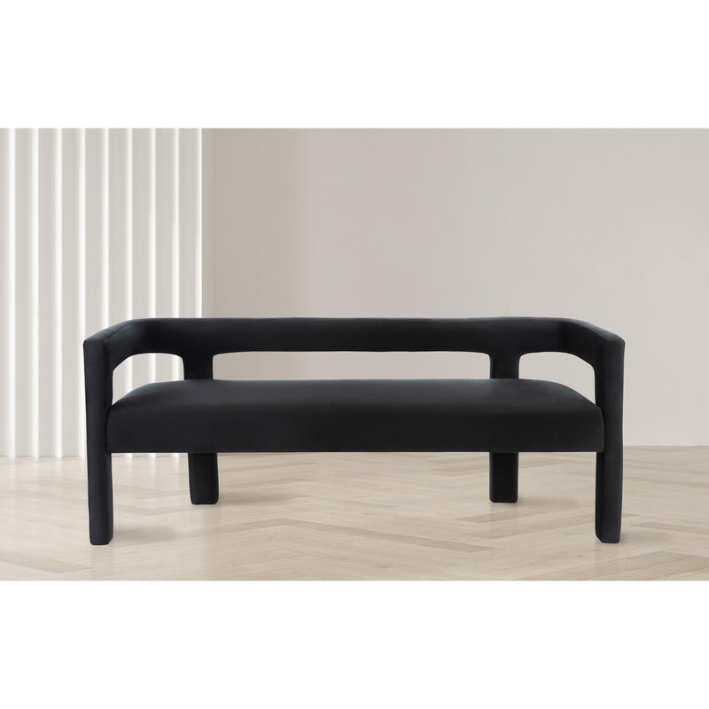 Meridian Athena Black Velvet Bench IMAGE 2