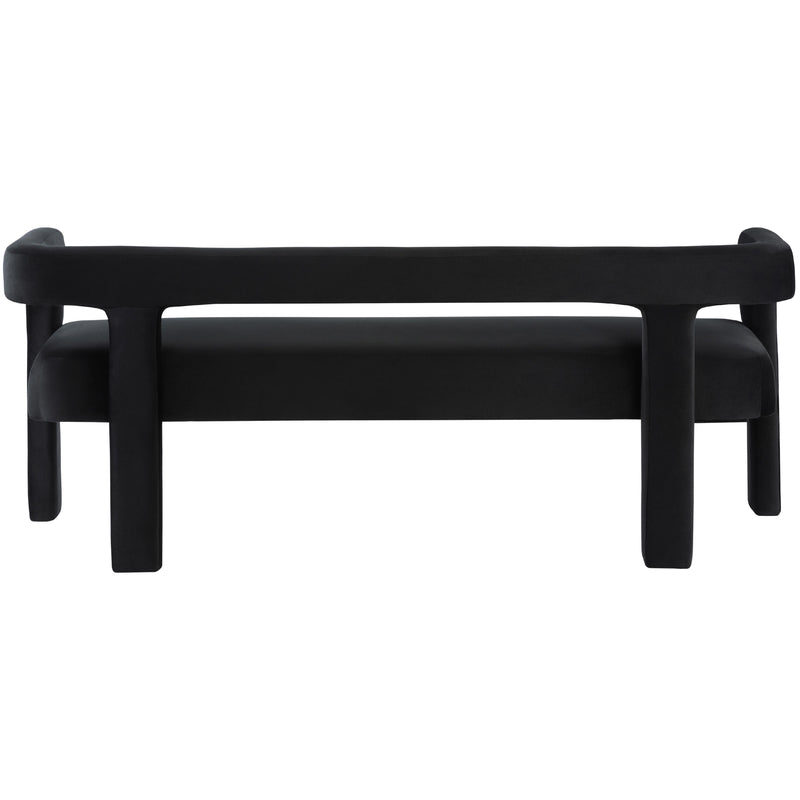 Meridian Athena Black Velvet Bench IMAGE 3