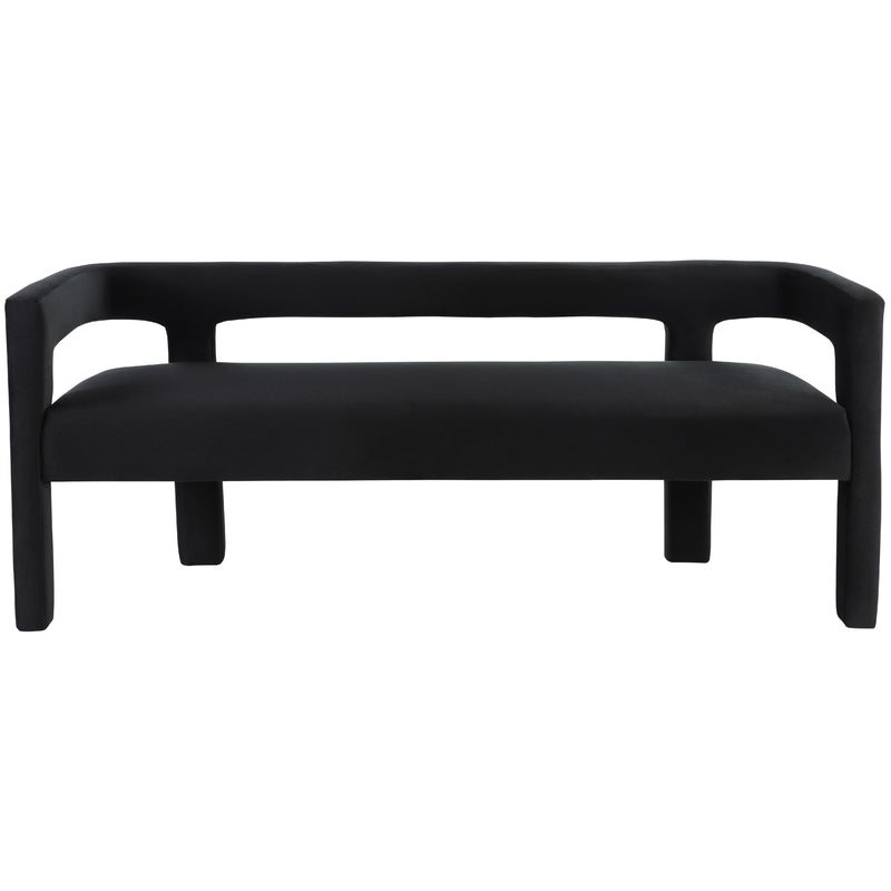 Meridian Athena Black Velvet Bench IMAGE 4