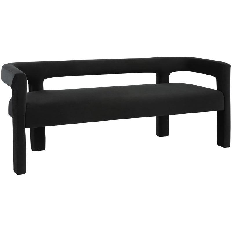 Meridian Athena Black Velvet Bench IMAGE 6