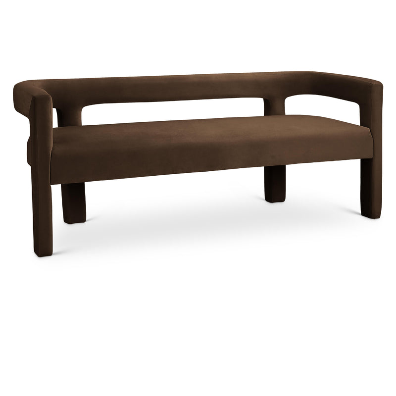 Meridian Athena Brown Velvet Bench IMAGE 1