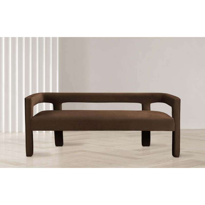 Meridian Athena Brown Velvet Bench IMAGE 2