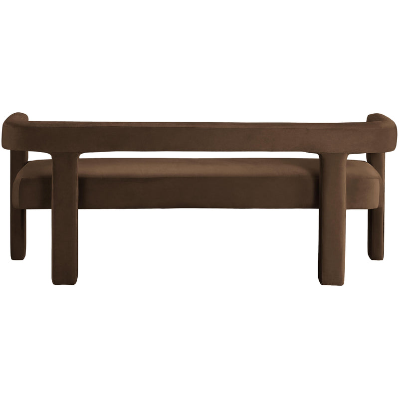 Meridian Athena Brown Velvet Bench IMAGE 3