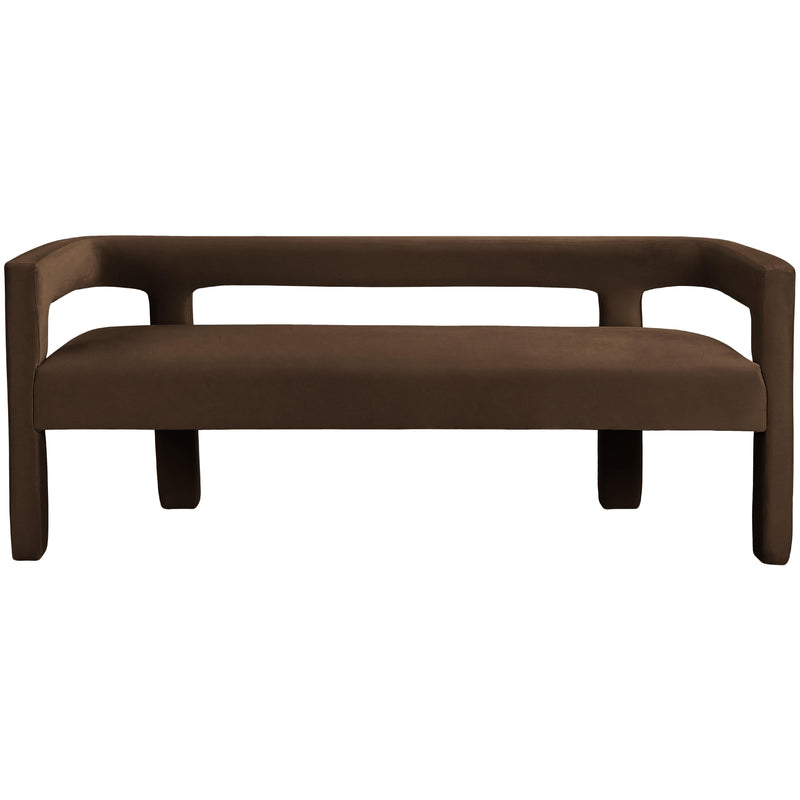 Meridian Athena Brown Velvet Bench IMAGE 4