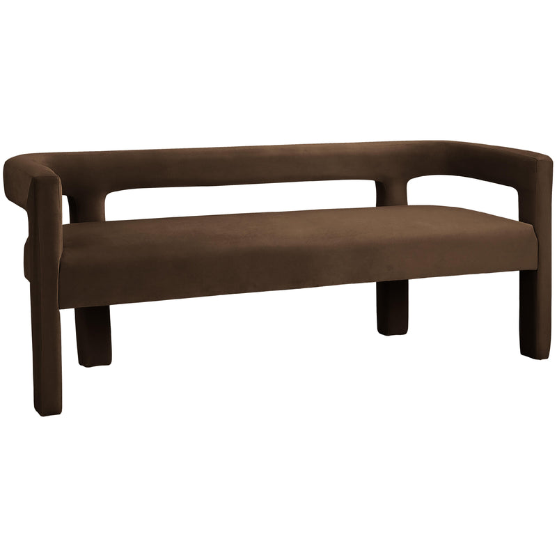 Meridian Athena Brown Velvet Bench IMAGE 6