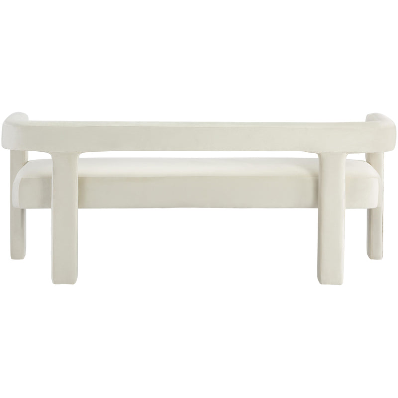 Meridian Athena Cream Velvet Bench IMAGE 3