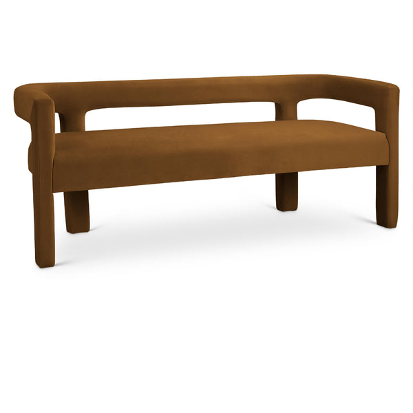 Meridian Athena Saddle Velvet Bench IMAGE 1