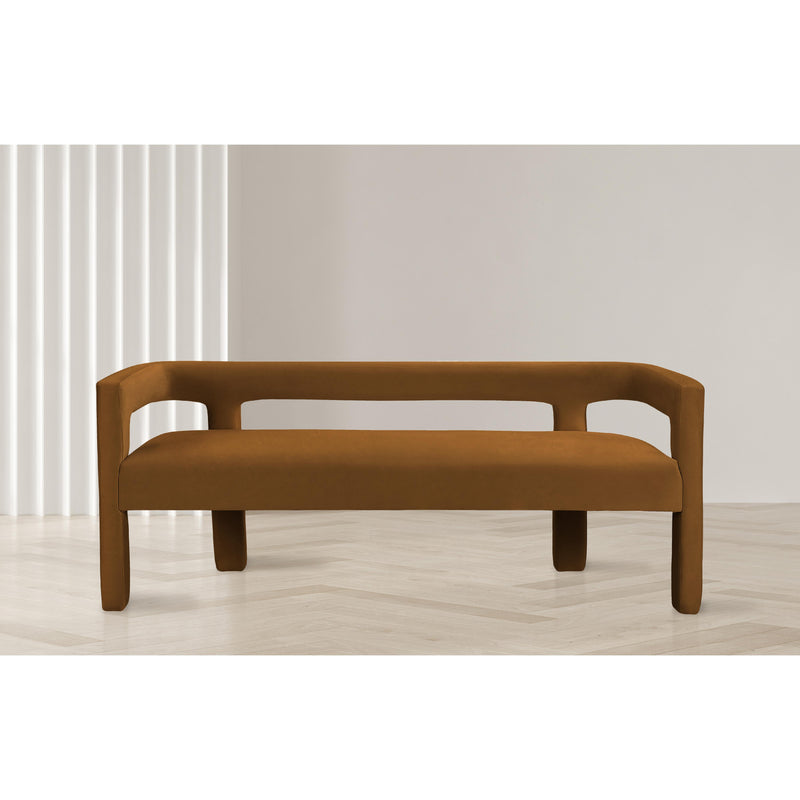 Meridian Athena Saddle Velvet Bench IMAGE 2