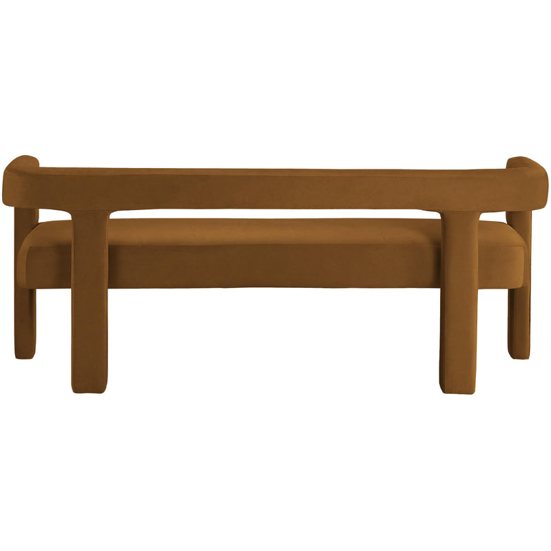 Meridian Athena Saddle Velvet Bench IMAGE 3