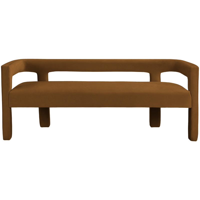 Meridian Athena Saddle Velvet Bench IMAGE 4