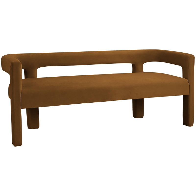 Meridian Athena Saddle Velvet Bench IMAGE 6