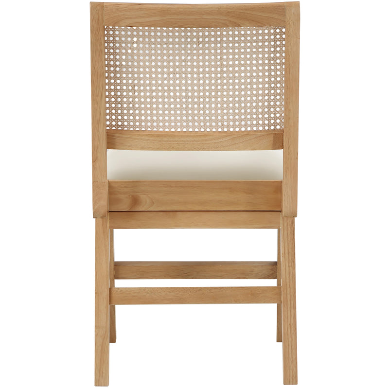 Meridian Abby Cream Vegan Leather Dining Side Chair IMAGE 2