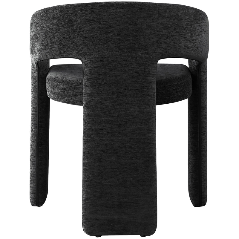 Meridian Rendition Black Plush Fabric Dining Chair IMAGE 4