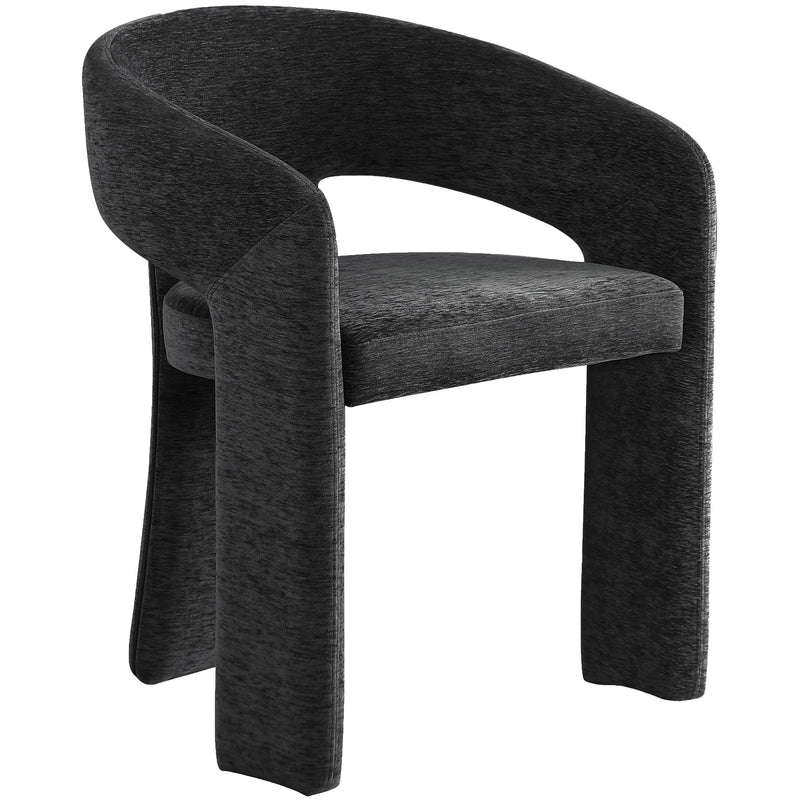 Meridian Rendition Black Plush Fabric Dining Chair IMAGE 5