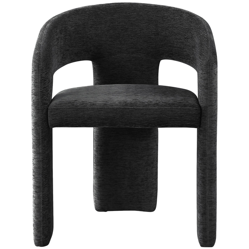 Meridian Rendition Black Plush Fabric Dining Chair IMAGE 6