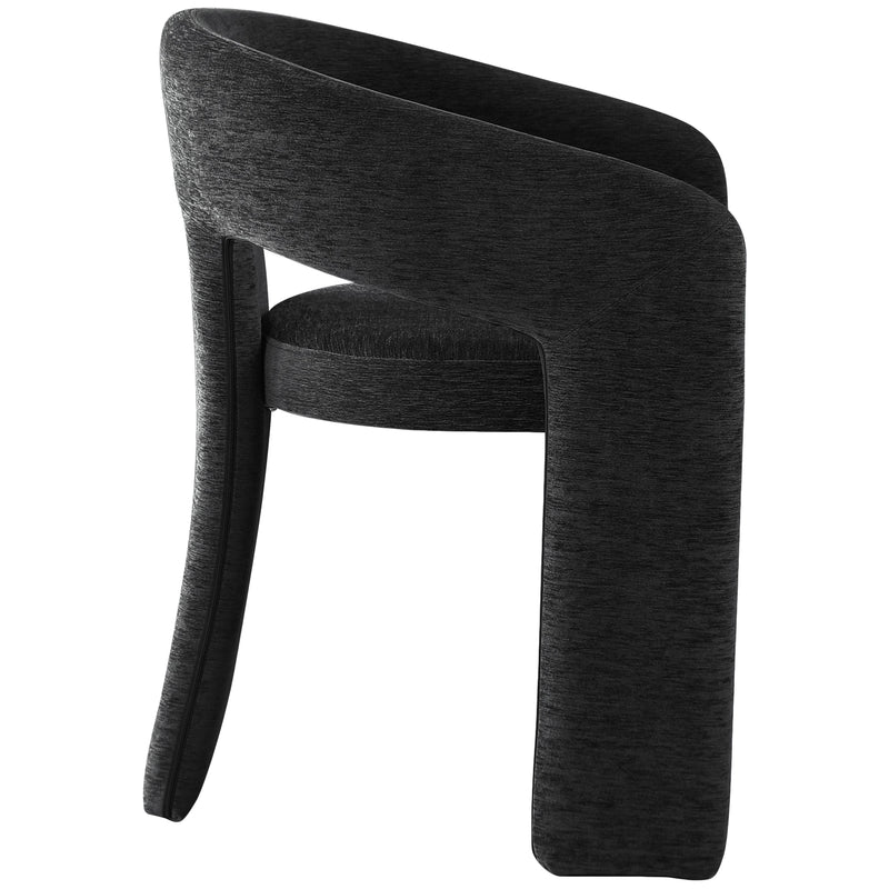 Meridian Rendition Black Plush Fabric Dining Chair IMAGE 7