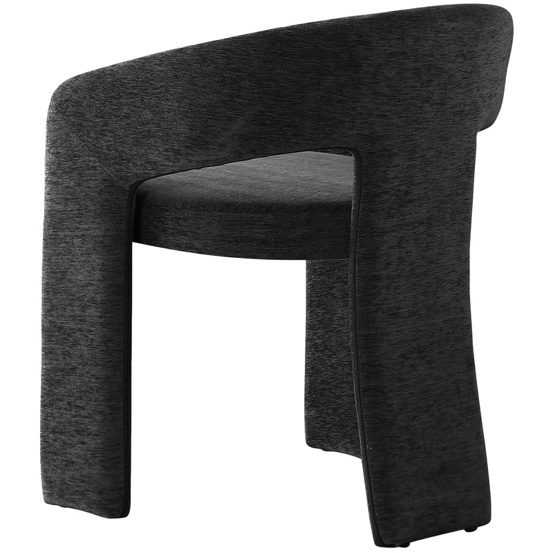 Meridian Rendition Black Plush Fabric Dining Chair IMAGE 8