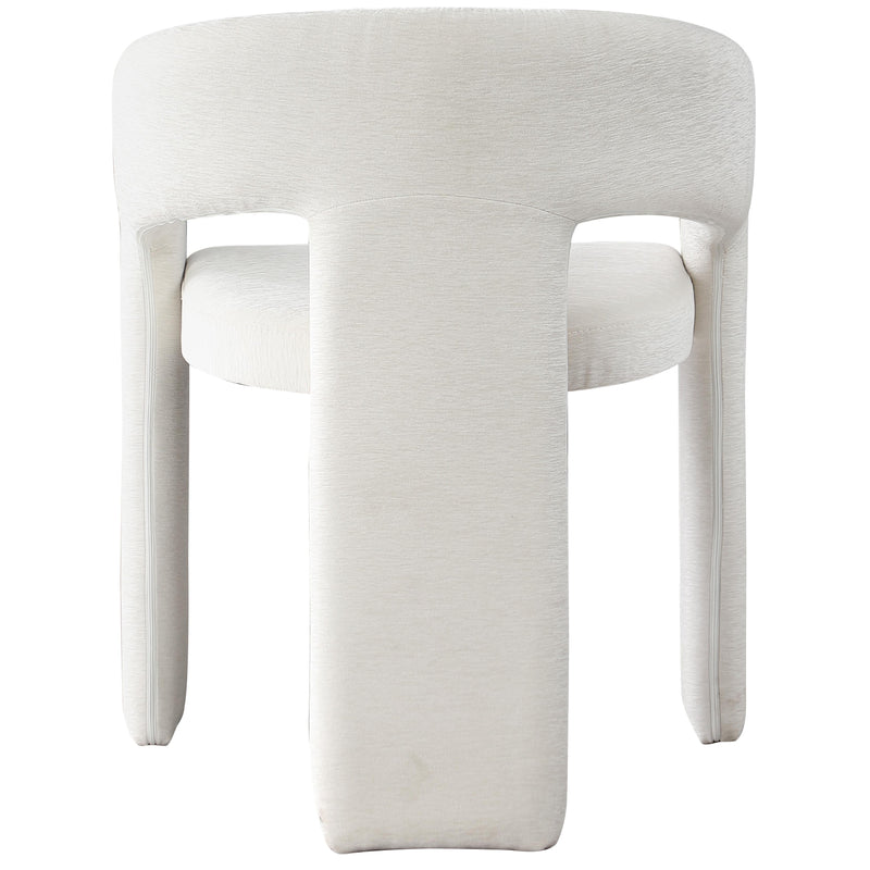 Meridian Rendition Cream Plush Fabric Dining Chair IMAGE 2