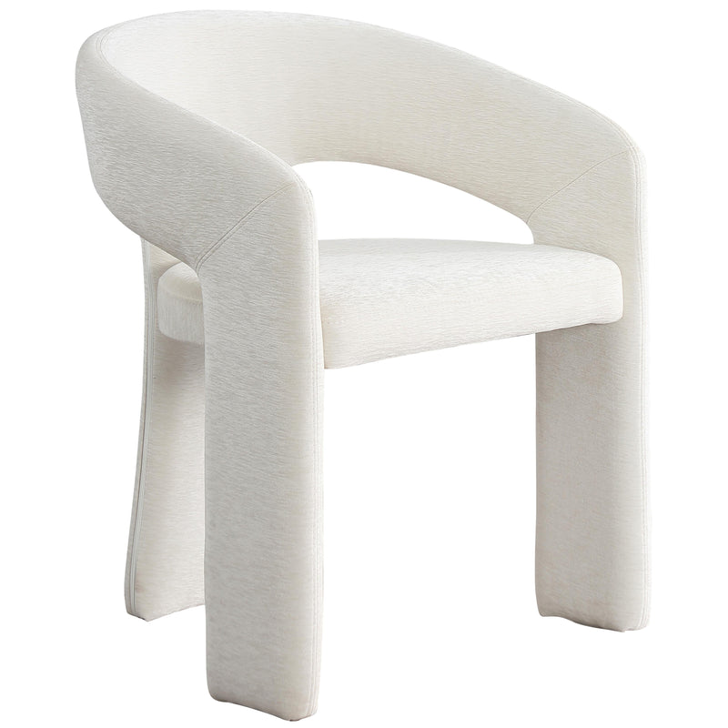 Meridian Rendition Cream Plush Fabric Dining Chair IMAGE 3