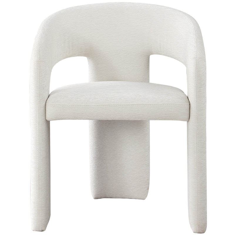 Meridian Rendition Cream Plush Fabric Dining Chair IMAGE 4