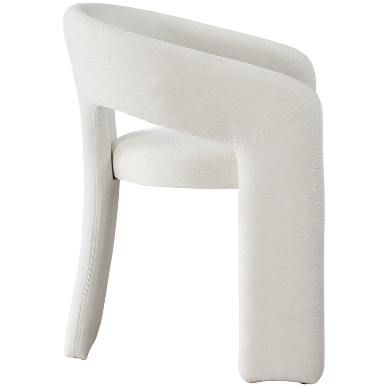 Meridian Rendition Cream Plush Fabric Dining Chair IMAGE 5