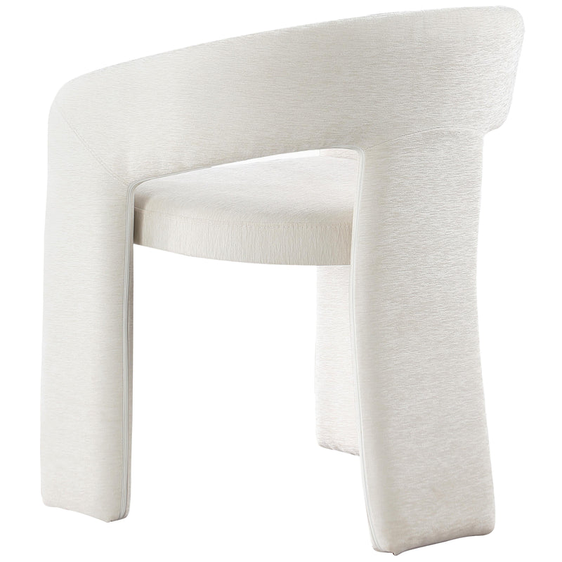 Meridian Rendition Cream Plush Fabric Dining Chair IMAGE 6