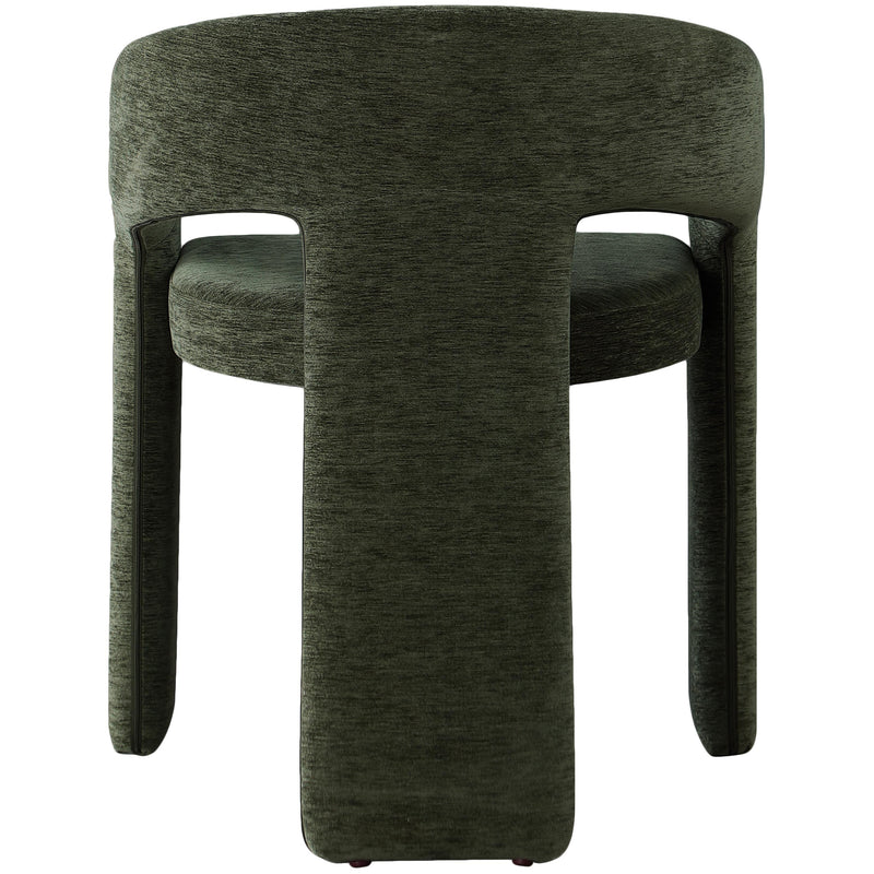 Meridian Rendition Green Plush Fabric Dining Chair IMAGE 2