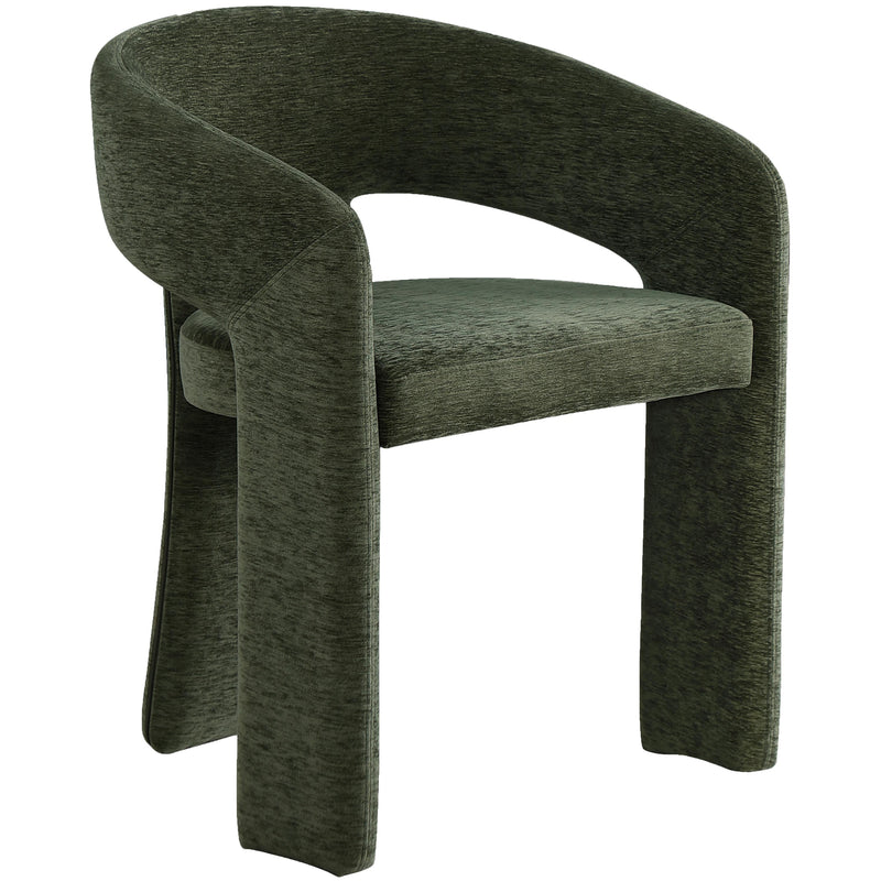 Meridian Rendition Green Plush Fabric Dining Chair IMAGE 3