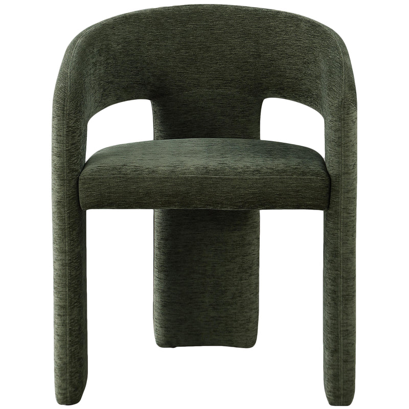 Meridian Rendition Green Plush Fabric Dining Chair IMAGE 4