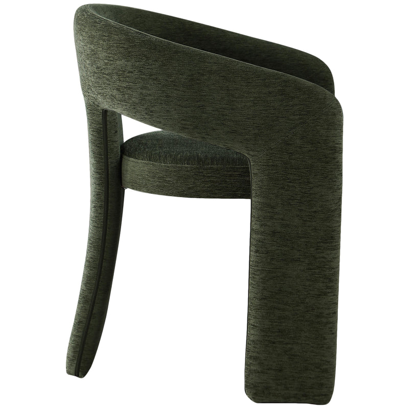 Meridian Rendition Green Plush Fabric Dining Chair IMAGE 5